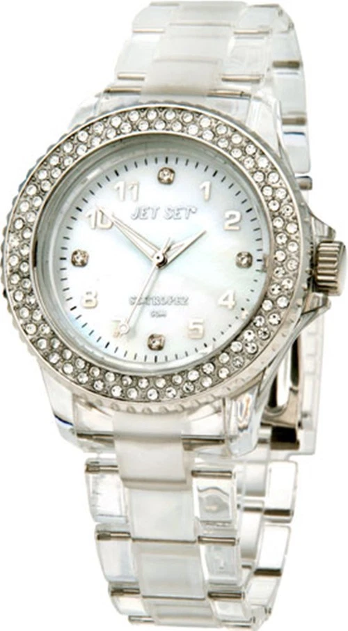 Jet Set Montre Femmes Miyotawerk en Polycarbonate Swarovski Pierres Neuf #068 Foto 1 de 1