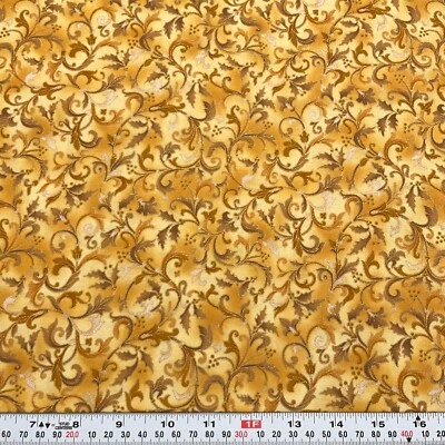 Winter Wonderland by Hoffman Fabrics Metallic Cotton Remnant 16" x 43" - Image 1 of 2