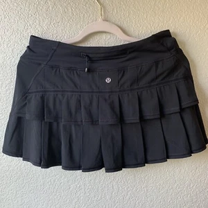 Gonna Lululemon Pace Setter a pieghe nere golf tennis corsa attiva taglia 6 - Foto 1 di 7