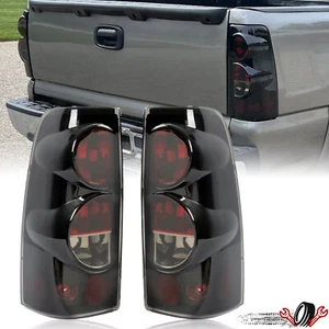 Pair Smoke Tail Lights Brake Lamps For 1999-2006 Chevy Silverado 1500 2500 3500 - Picture 1 of 21