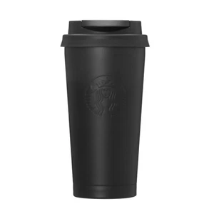 Starbucks Stainless Steel TOGO Logo Tumbler Mat Black All Black 473ml - Picture 1 of 6