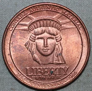 Ficha Sears New Century 1986, acuñada en cobre de la Estatua de la Libertad - Imagen 1 de 2