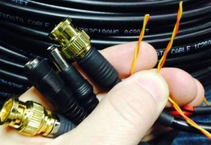 150'PLUG+PLAY COMPRESSION BNC VIDEO RG59/RS485/POWER PTZ DATA SIAMESE CCTV CABLE - Picture 1 of 3