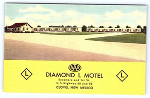 Clovis New Mexico Diamond L Motel linen Postcard B586 - Picture 1 of 2