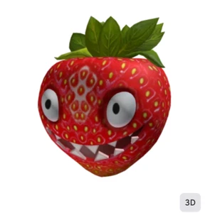 ROBLOX May 2025 Item Toy " Manic Strawberry Head "Code Only Robux Included - Picture 1 of 5