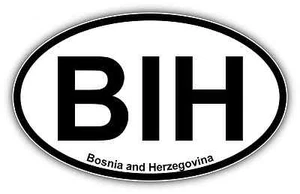 Bosnia and Herzegovina Vehicle Country Code Oval Car Bumper Sticker Decal 6"X4" - Picture 1 of 1