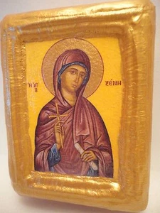 Saint Xenia Xene Old World Byzantine Greek Orthodox Religious Icon Art on Wood - Picture 1 of 6