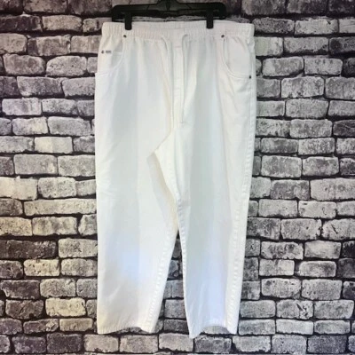 Blassport White Pull On Pants Size 20W 28 Inch Inseam - Image 1 of 4
