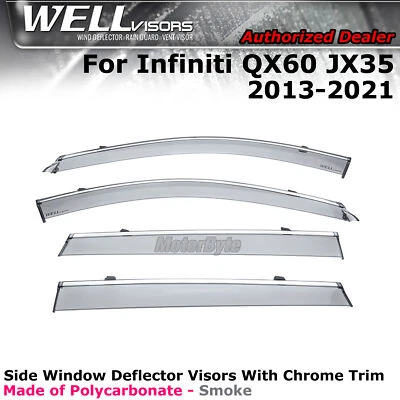 WELLvisors para Infiniti QX60 JX35 13-21 protetores de chuva viseira de janela defletores de vento - Imagem 1 de 4