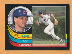 Ryne Sandberg Chicago Cubs 1991 Fleer All-Stars #1 Salón de la fama 9E - Imagen 1 de 2