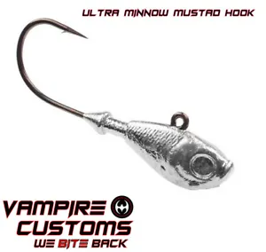 Ultra Minnow Bass Fishing Jig Mustad Heavy Hook Unpainted Rough Lot Economy New - Picture 1 of 1