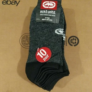 ECKO UNLIMITED niedrig geschnittene schwarz graue Herrensocken 10 Paar Schuhgröße 6-12 - Bild 1 von 5