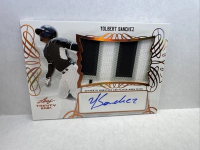2021 Leaf Trinity Patch Autographs Yolbert Sanchez Auto Rookie Patch #PA-YS1 - Image 1 of 2