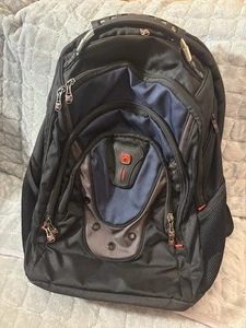 Wenger Ibex 17-inch SwissGear Laptop Backpack Black/Gray/Blue Padded EUC - Picture 1 of 15