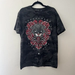 Black Label Affliction Men's Mystic Prowler Crew Neck Short Sleeve Sz Large - Picture 1 of 9