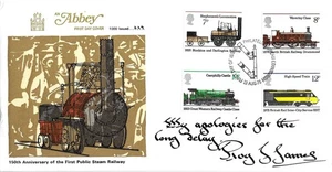 1975 Trains, Abbey FDC, FDI Philatelic Bureau SpHS - Picture 1 of 1