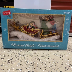 Disney Christmas Holiday Musical Sleigh Mickey Minnie Goofy Pluto Music New Box - Picture 1 of 4