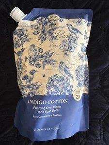 Michel Design Works INDIGO COTTON Foaming Shea Butter Hand Soap Refill 35.6 floz - Picture 1 of 2