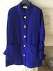 Josie Notori Saphire Blue Blouse-Jacket With Gold  Detail Size Medium