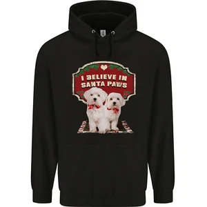 Weihnachten Maltesisch Lustig Weihnachtsmann Pfoten Kinder Kapuzenpulli - Picture 1 of 88