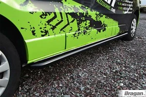 Side Bars For Volkswagen Transporter T5 Caravelle LWB 10-15 Skirts CURVED BLACK - Picture 1 of 8