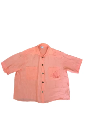 MONDRIAN Camicia donna misto seta salmone shirt jersey vintage size 44 - Immagine 1 di 4