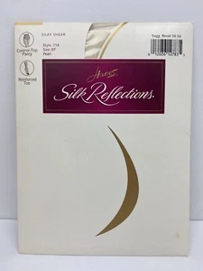 NOS Hanes Silk Reflections Sheer Cont-Top Pantyhose Sz EF #718 Reinfor Toe Pearl - Picture 1 of 5