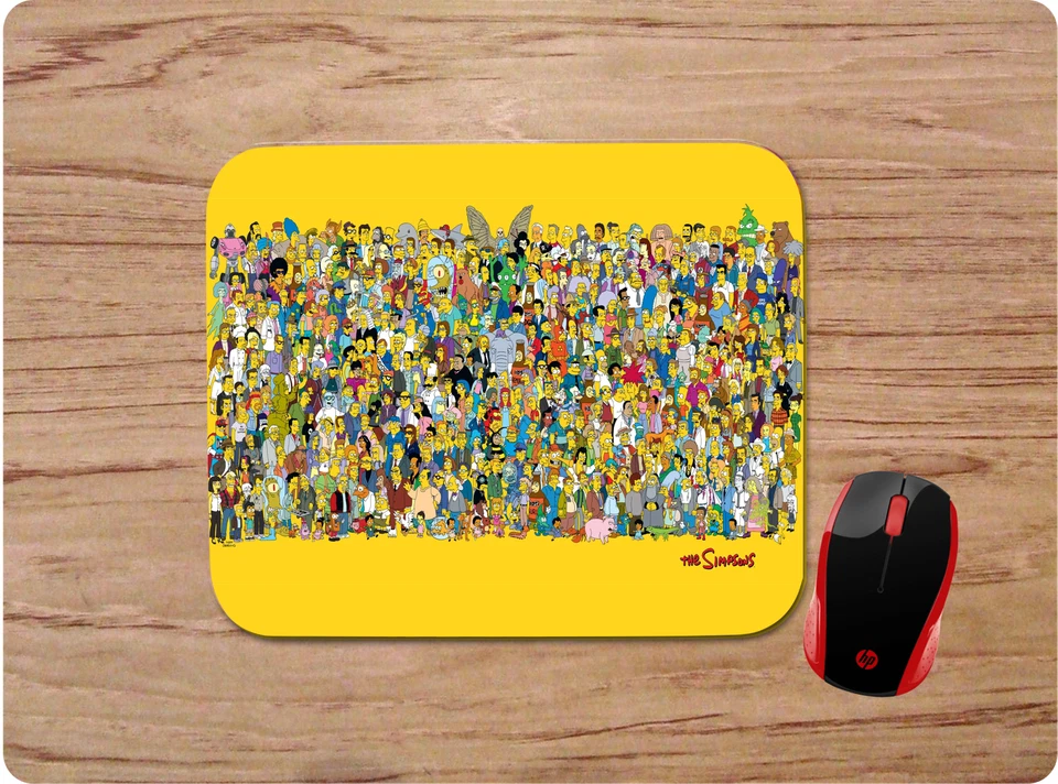 THE SIMPSONS CHARACTER COLLAGE CUSTOM NON-SLIP NEOPRENE MOUSEPAD HOME OFFICE - Image 1 of 1