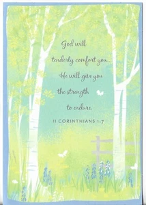 NUEVA Tarjeta de Condolencia apx 4.75x6.75 Dios Religioso Te Consolará Tiernamente - Imagen 1 de 3