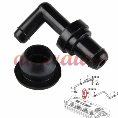 90° PCV Valve & Grommet Kit For Honda Accord 1990-2002 Civic 88-00 17130-PK1-003 - Image 1 of 4