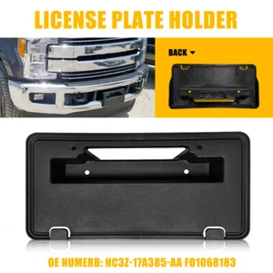 Black License Plate Brackets Front for 17-19 Ford F-250 F-350 F-450 Super Duty - Picture 1 of 15