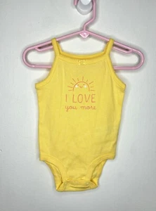 Carters Cami Tank One Piece Bodysuit Baby Girls Size 6 Months Yellow Sun NWOT - Picture 1 of 4