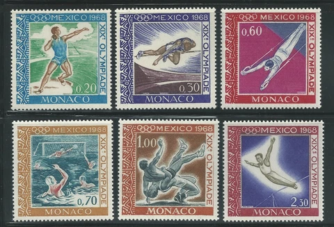 Monaco Scott # 676-681 MNH Mexico City Summer Olympic Games 1968 Cover