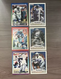 1990 Lote de 6 tarjetas de fútbol americano Fleer & Score de los Detroit Lions Murray, Johnson, Gagliano - Imagen 1 de 2