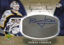 2006-07 UD Sweet Shot SIGNATURE SAVE #TV TOMAS VOKOUN - Nashville Predators