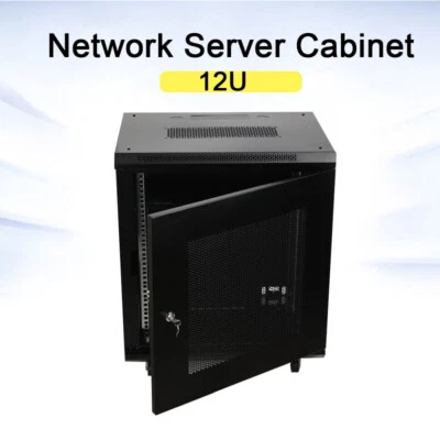 12U Wall Mount Network Server Rack Cabinet Enclosure 25.5'' Deep Door Lock - Image 1 of 4