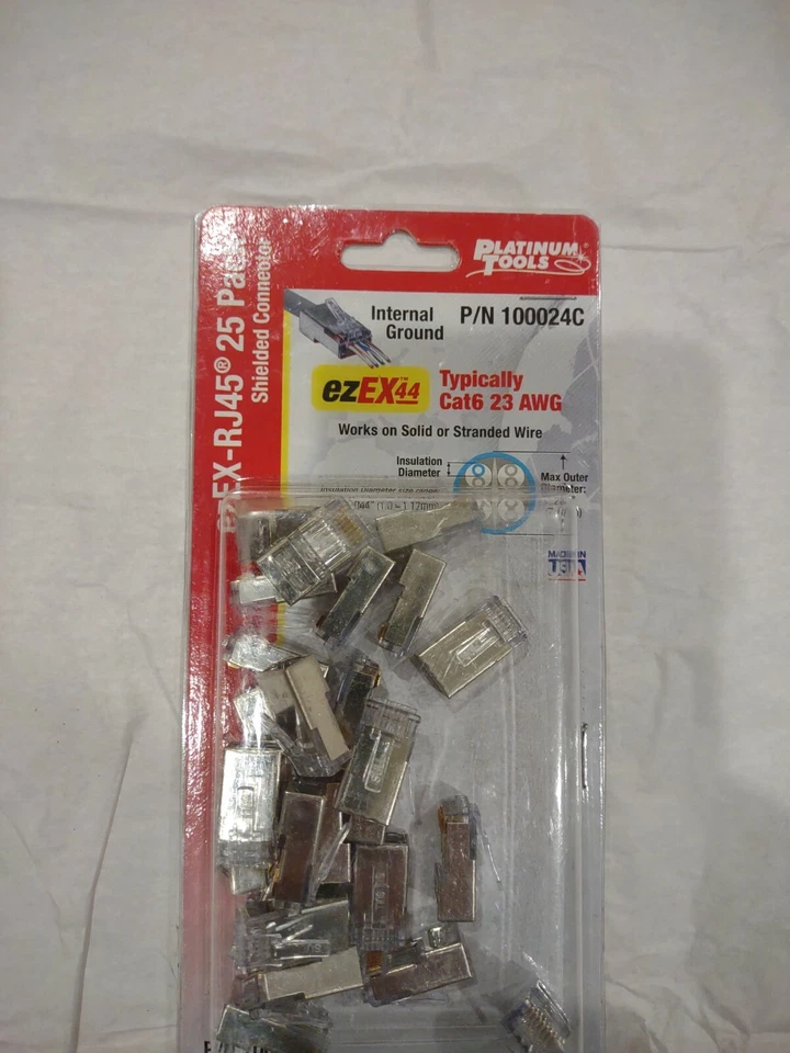 Platinum Tools ezEX-RJ45 Internal Ground Shielded Connectors 100024c Pack of 25 - Image 1 of 4