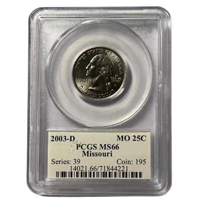 PCGS 2003 D MS66 Missouri State Quarter 25C 14021 - Image 1 of 2