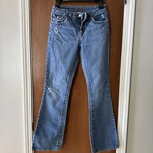 Limited Too Simply Low Flare Girls Jeans Size 16 Regular Vintage Y2K Distressed - Picture 1 of 7