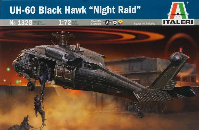 ITALERI 1:72 SCALE Uh 60 / Mh-60 Black Hawk "Night Raid" Kit #1328~MINT in BOX - Image 1 of 1