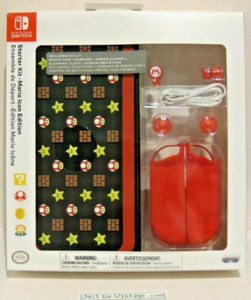 Nintendo Switch Starter Kit Travel Case Super Mario Brothers Icon Edition NEW