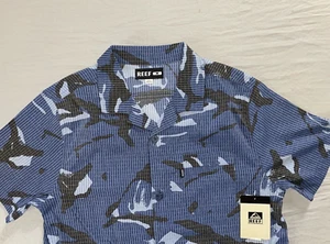 REEF Rhys Mechanical Short Sleeve Woven Button Front Shirt. Men's M, NWT $58!! - Picture 1 of 6