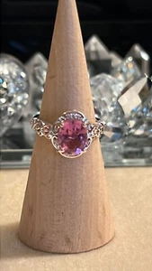Radiant Orchid Quartz & White Zircon In Vermeil Rose Gold & Platinum - Picture 1 of 13