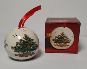 Vintage Spode Christmas Tree Potpourri Pomander Ornament Porcelain Ball England - Picture 1 of 7
