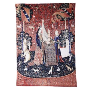 Wandteppich Wandbehang Dame und Einhorn Hörsinn Wandbild - Bild 1 von 5