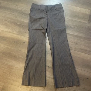 Charlotte Russe Pants Womens Sz 7 High Waist Button Front Wide Leg Gray Striped - Picture 1 of 3