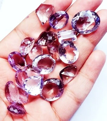 100% Natural Rose DE France VVS1 Amethyst 128.80 Ct/ 19 Pcs Lot For Sale - Image 1 of 4