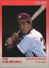 1989 Spartanburg Phillies Star #4 Tim Churchill