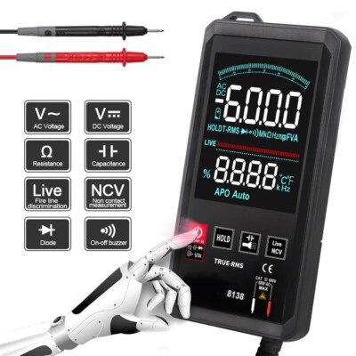 Digitales Touchscreen Multimeter mit / Sonde 6000 Zählt AC DC True RMS Tester - Bild 1 von 4