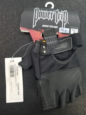 Power Trip Fingerless Gloves Mens Small Black Graphite Vented $24.95 - Image 1 of 2
